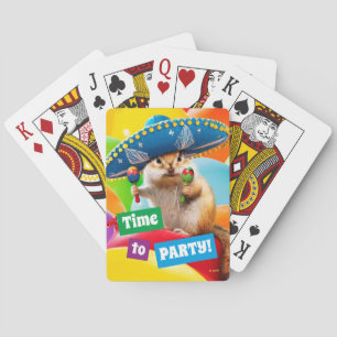 party chipmunk in sombrero pokerkaarten