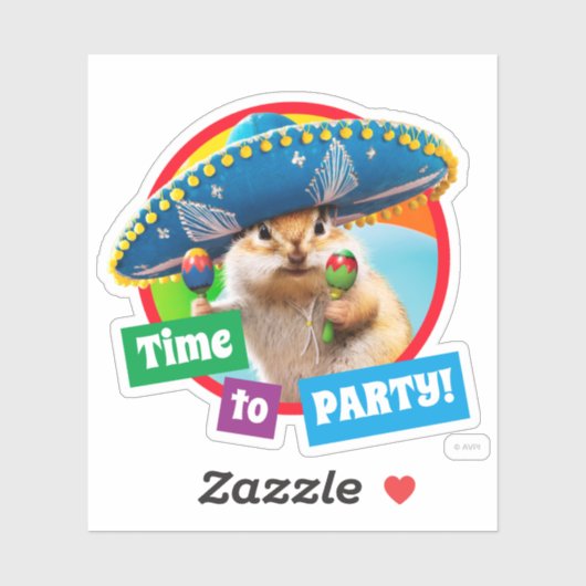 party chipmunk in sombrero sticker (Vel)