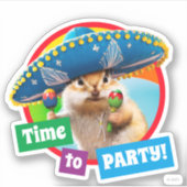 party chipmunk in sombrero sticker (Voorkant)