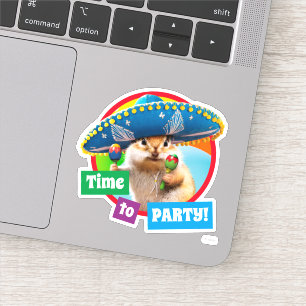 party chipmunk in sombrero sticker