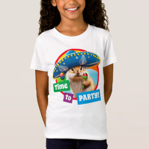 party chipmunk in sombrero t-shirt
