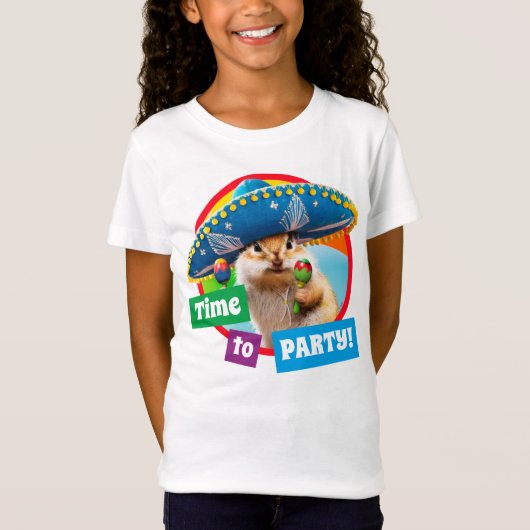 party chipmunk in sombrero t-shirt (Voorkant)