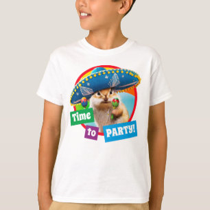 party chipmunk in sombrero t-shirt