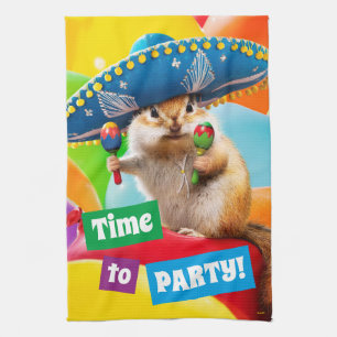 party chipmunk in sombrero theedoek