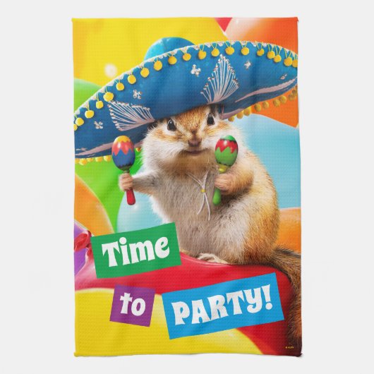 party chipmunk in sombrero theedoek (Verticaal)