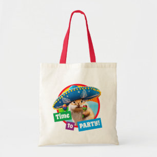 party chipmunk in sombrero tote bag