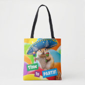 party chipmunk in sombrero tote bag (Voorkant)