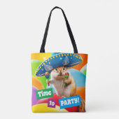 party chipmunk in sombrero tote bag (Achterkant)