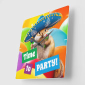 party chipmunk in sombrero vierkante klok (Hoek)