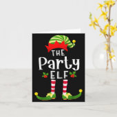 Party Christmas Elf Matching Pajama X-mas Party  Kaart (Gele Bloem)
