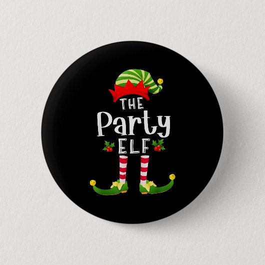 Party Christmas Elf Matching Pajama X-mas Party  Ronde Button 5,7 Cm (Voorkant)