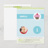 PARTY CIRCLES:: cupcake 6 Uitnodiging Briefkaart (Voorkant / Achterkant)