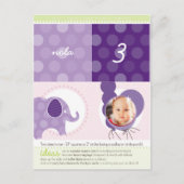 PARTY CIRCLES:: olifant + ballonnen 6 Uitnodiging Briefkaart (Voorkant)