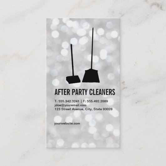 Party Cleaners / Bokeh Visitekaartje (Voorkant)