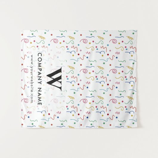 Party Confetti Custom Business Runner Banner Wandkleed (Voorkant (horizontaal))