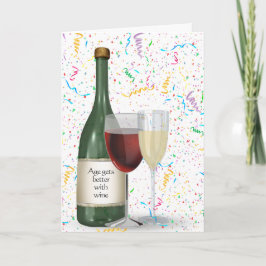 Party Confetti wijnfles voor de verjaardag Kaart