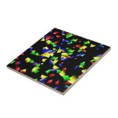 Party Confetti - Zwarte achtergrond Tegeltje (Zijkant)