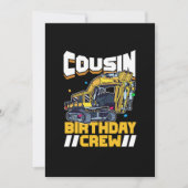 Party Construction Digger Cousin Birthday Crew Kaart (Voorkant)
