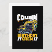 Party Construction Digger Cousin Birthday Crew Kaart (Voorkant / Achterkant)
