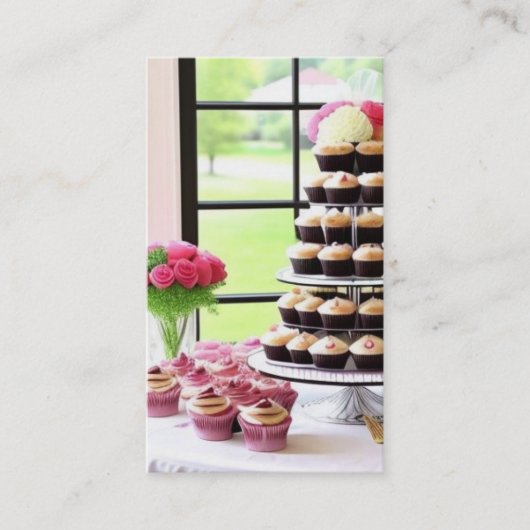 Party Coördinator Met Cupcakes Visitekaartje (Voorkant)