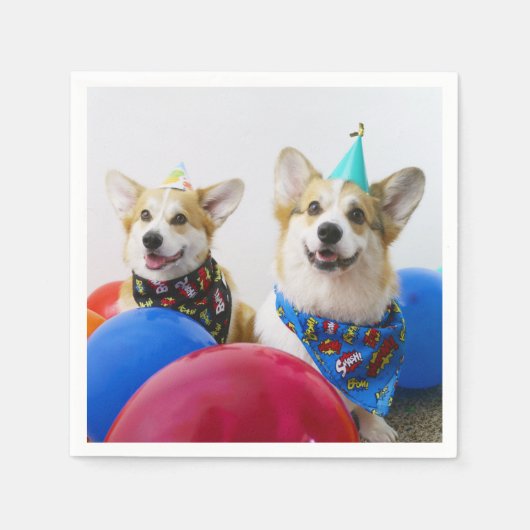 Party Corgis Papieren servetten (Voorkant)
