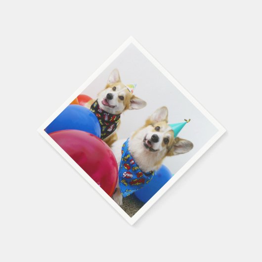Party Corgis Papieren servetten (Hoek)