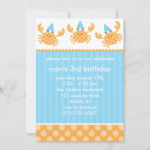 Party Crabs Birthday-uitnodigingen Kaart (Voorkant)