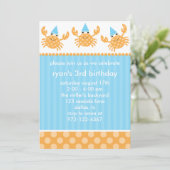 Party Crabs Birthday-uitnodigingen Kaart (Staand voorkant)