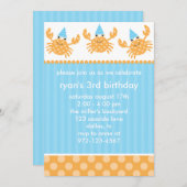 Party Crabs Birthday-uitnodigingen Kaart (Voorkant / Achterkant)