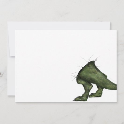 Party Crasher Dinosaur verjaardagsuitnodiging Kaart (Achterkant)