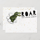 Party Crasher Dinosaurus Dank u Opmerkingen Bedankkaart (Voorkant / Achterkant)