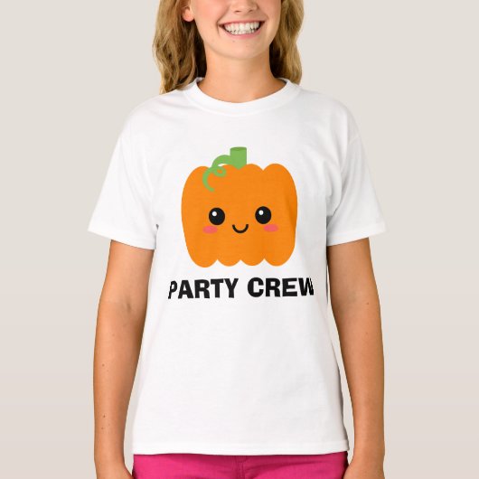 Party Crew Kinder pompoen T-shirt, Halloween Crew T-shirt (Voorkant)