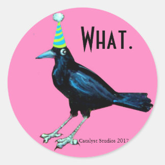 Party Crow hoeft je niets te vertellen Ronde Sticker