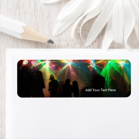 Party Crowd Mirror Balls Dance Party Adreslabel Etiket (Insitu)