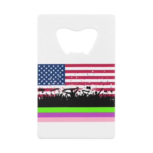 party crowd on american creditkaart flessenopener (Voorkant)