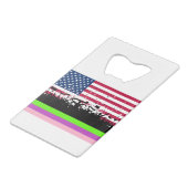 party crowd on american creditkaart flessenopener (Voorkant Gekanteld)