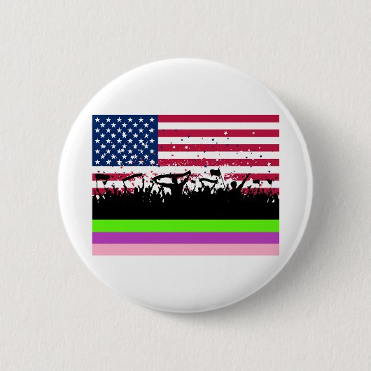 party crowd on american ronde button 5,7 cm (Voorkant)