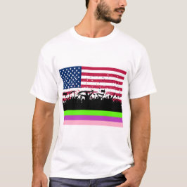 party crowd on american t-shirt