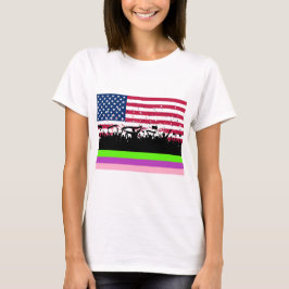 party crowd on american t-shirt