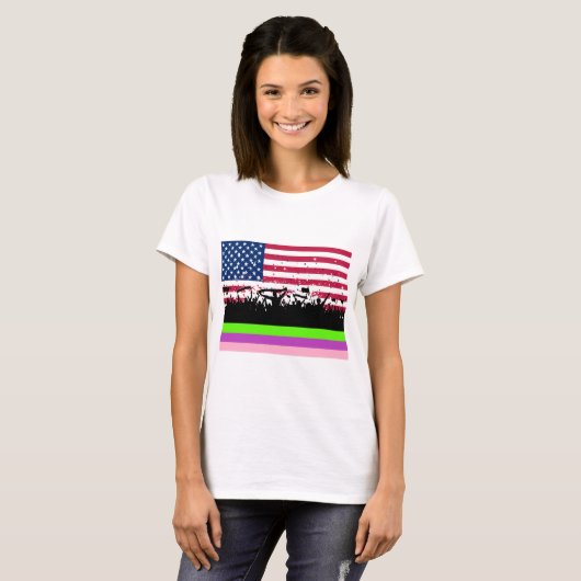party crowd on american t-shirt (Voorkant volledig)