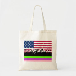 party crowd on american tote bag