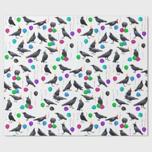 party crows wrapping paper cadeaupapier (Vlak)