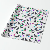party crows wrapping paper cadeaupapier (Uitgerold)