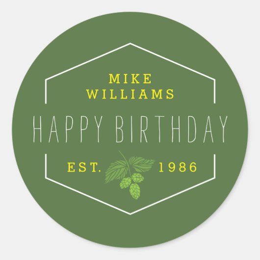 Party Cup Sticker, Hops Label, gunstetiket Ronde Sticker (Voorkant)