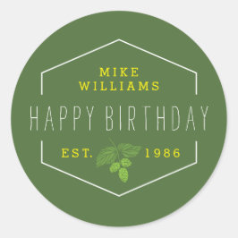 Party Cup Sticker, Hops Label, gunstetiket Ronde Sticker