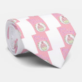 Party Cupcake Roze Happy Birthday Stropdas (Opgerold)