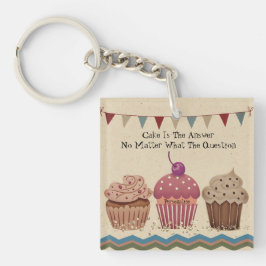 Party Cupcake  stijl Bunting Schattige Sleutelhanger