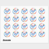 Party Dier Bluebird Ronde Sticker (Vel)