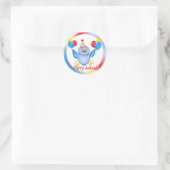 Party Dier Bluebird Ronde Sticker (Tas)