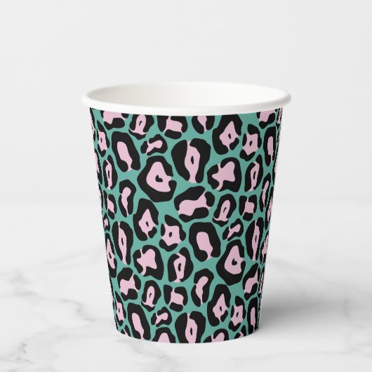 Party Dier Cheetah Print Papier Cup Papieren Bekers (Achterkant)